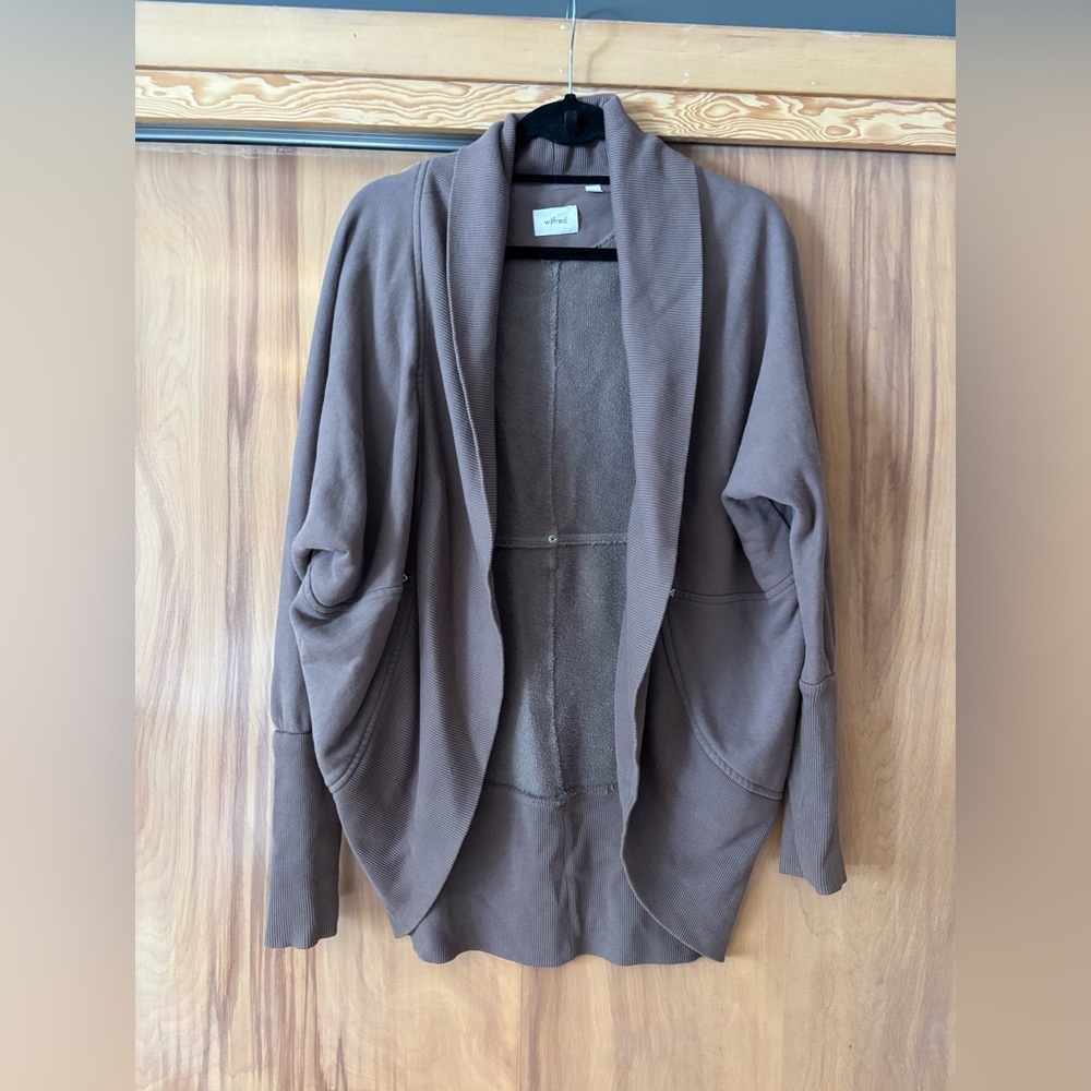 ARITZIA Wilfred Diderot Sweater open front cocoon cardigan Cozy Brown Cardigan